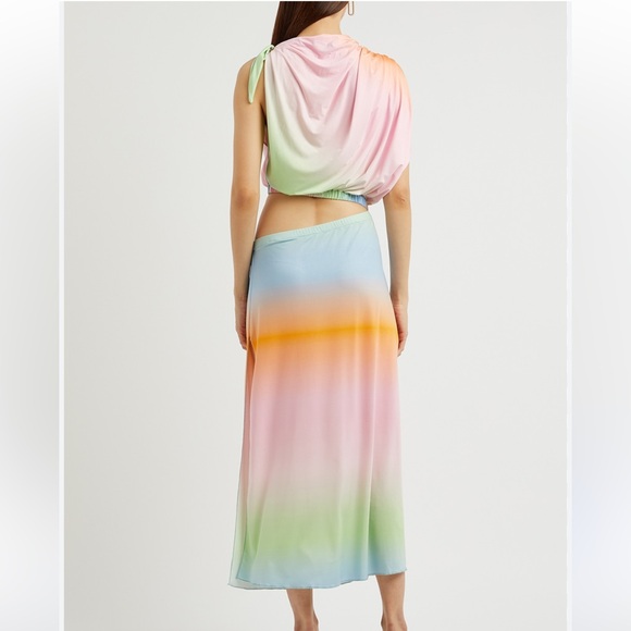 Nwt Siedres safiya asymmetrical cut out jersey multi color dress size 36 - Picture 3 of 14